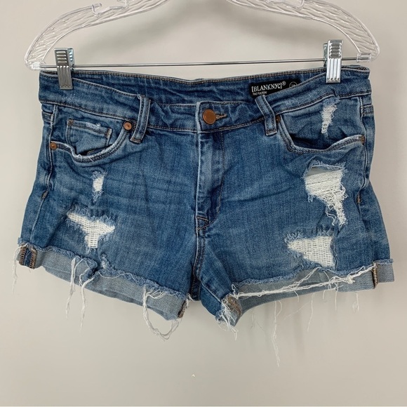 Blank NYC The Fulton Distressed High Rise Jean Shorts Size 28 - Picture 1 of 4